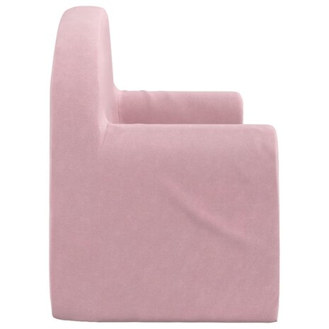 Kinderbank 2-zits zacht pluche roze 4