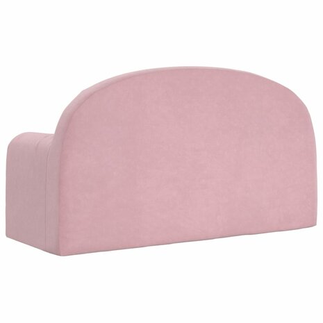 Kinderbank 2-zits zacht pluche roze 5