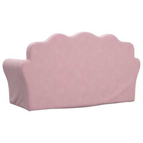 Kinderbank 2-zits zacht pluche roze 5
