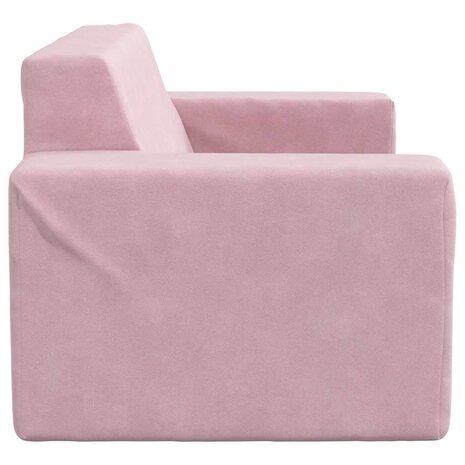 Kinderbank 2-zits zacht pluche roze 4