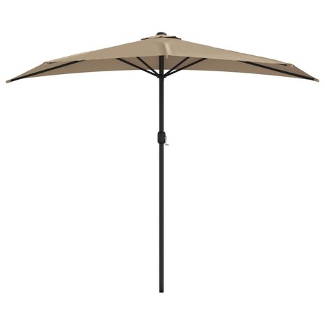 Balkonparasol half met aluminium paal 270x144 cm taupe 3