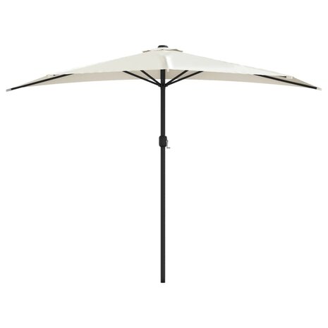 Balkonparasol half met aluminium paal 300x155 cm zandkleurig 3