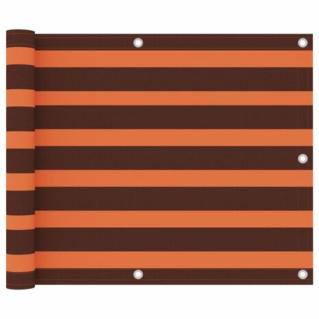 Balkonscherm 75x500 cm oxford stof oranje en bruin 1