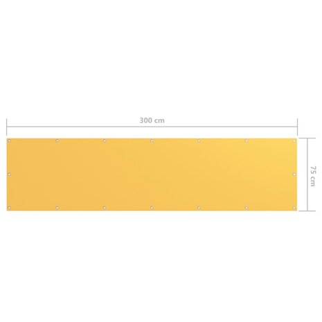 Balkonscherm 75x300 cm oxford stof geel 5