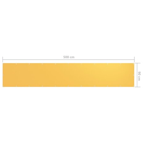 Balkonscherm 90x500 cm oxford stof geel 5