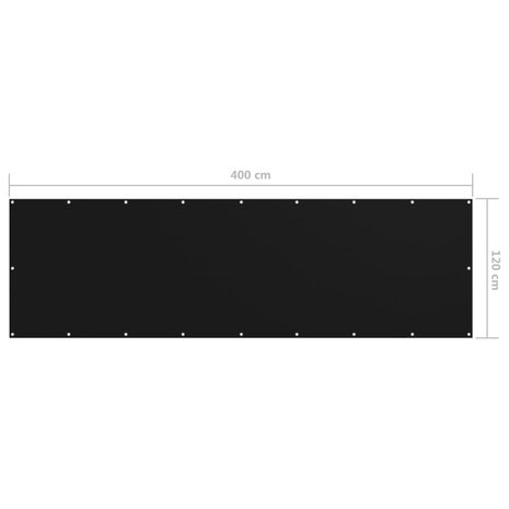 Balkonscherm 120x400 cm oxford stof zwart 5