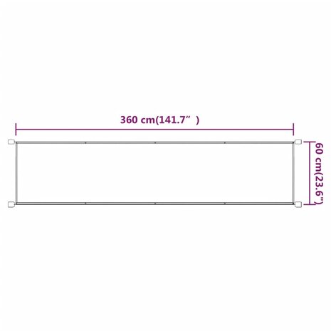 Luifel verticaal 60x360 cm oxford stof terracottakleurig 6