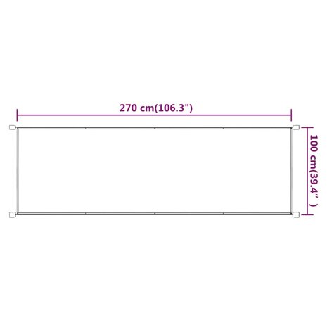 Luifel verticaal 100x270 cm oxford stof blauw 6