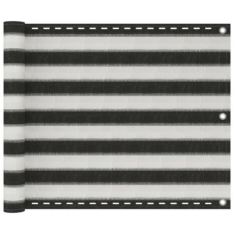 Balkonscherm 75x500 cm HDPE antracietkleurig en wit 1