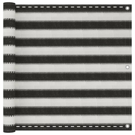 Balkonscherm 90x500 cm HDPE antracietkleurig en wit 1