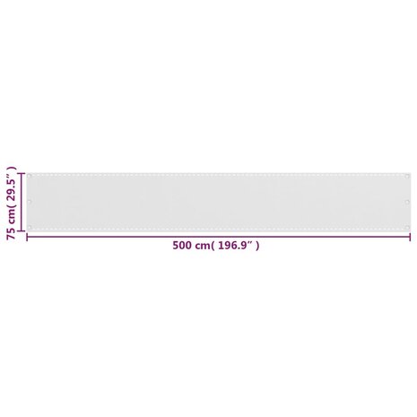 Balkonscherm 75x500 cm HDPE wit 5
