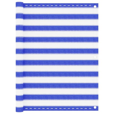 Balkonscherm 120x400 cm HDPE blauw en wit 1