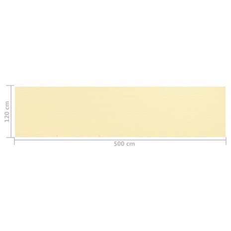 Balkonscherm 120x500 cm HDPE beige 5