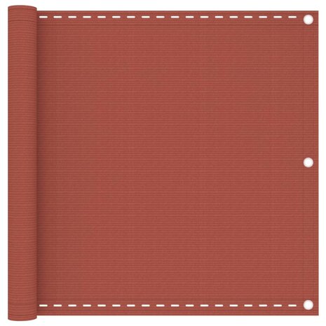 Balkonscherm 90x500 cm HDPE terracottakleurig 1