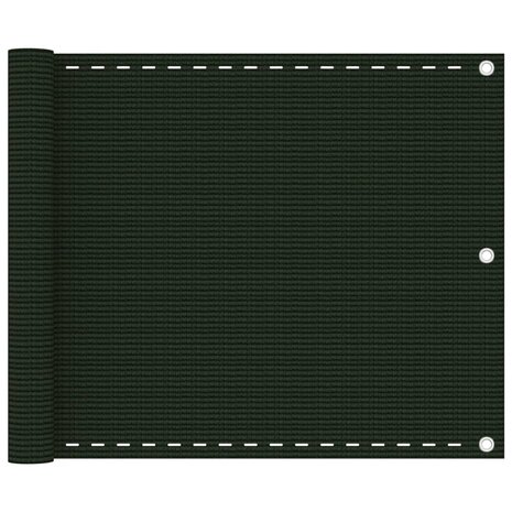 Balkonscherm 75x300 cm HDPE donkergroen 1