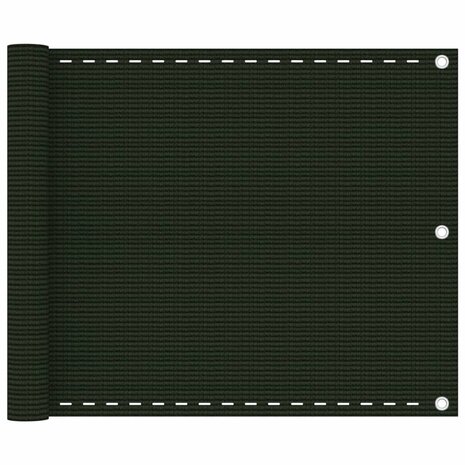Balkonscherm 75x500 cm HDPE donkergroen 1