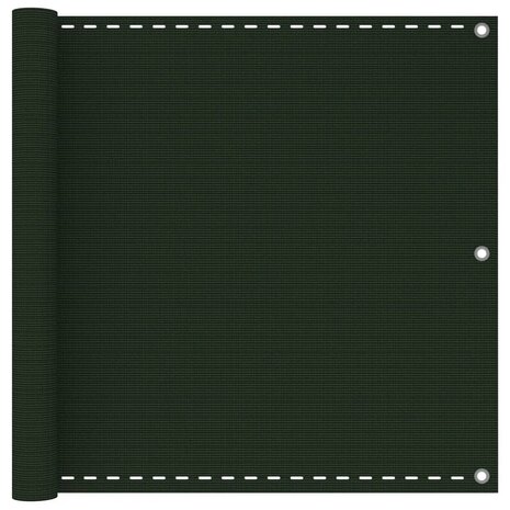 Balkonscherm 90x500 cm HDPE donkergroen 1
