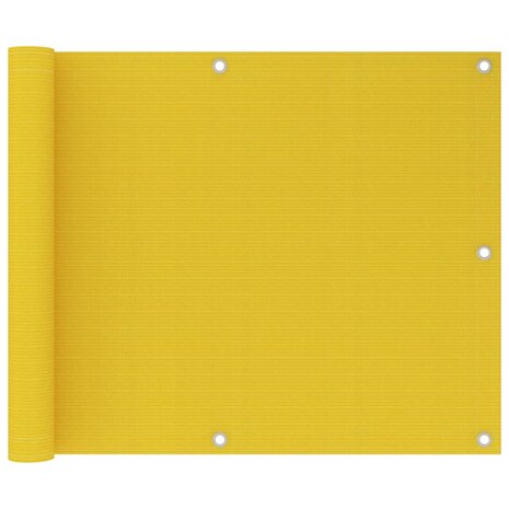 Balkonscherm 75x600 cm HDPE geel 1