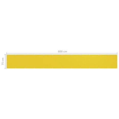 Balkonscherm 75x600 cm HDPE geel 5