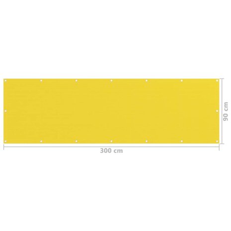 Balkonscherm 90x300 cm HDPE geel 5