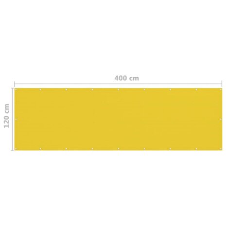 Balkonscherm 120x400 cm HDPE geel 5