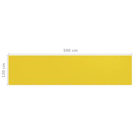 Balkonscherm 120x500 cm HDPE geel 5