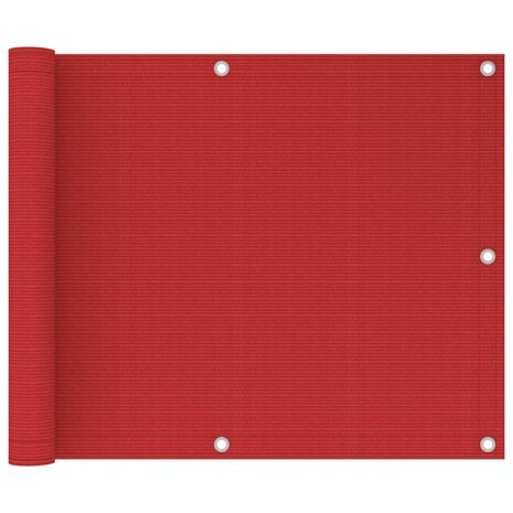 Balkonscherm 75x300 cm HDPE rood 1