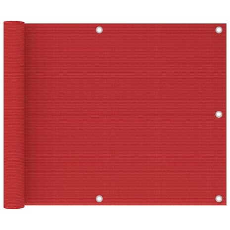 Balkonscherm 75x500 cm HDPE rood 1