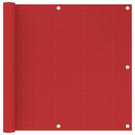 Balkonscherm 90x300 cm HDPE rood 1