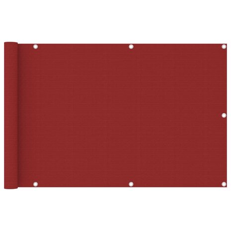 Balkonscherm 90x400 cm HDPE rood 1