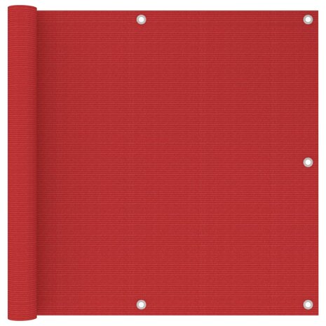 Balkonscherm 90x500 cm HDPE rood 1