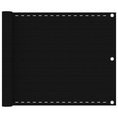 Balkonscherm 75x600 cm HDPE zwart 1