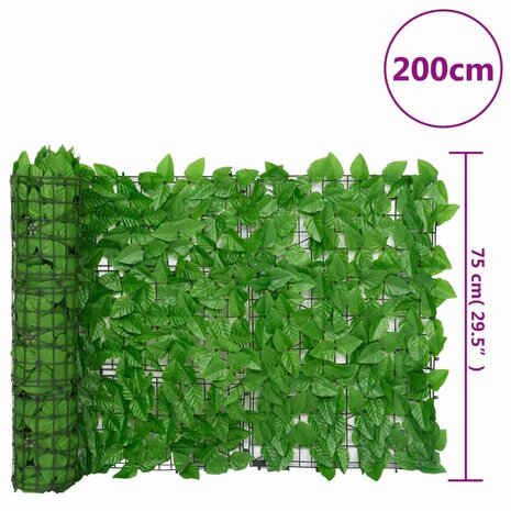 Balkonscherm met groene bladeren 200x75 cm 6