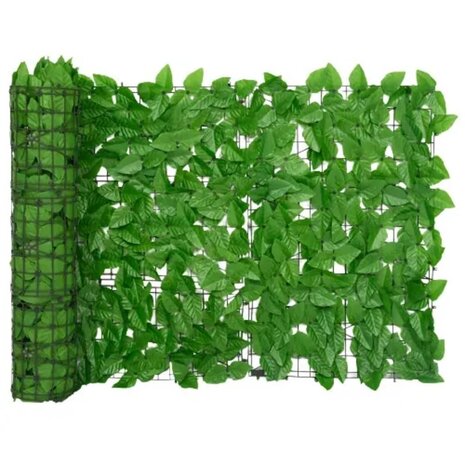 Balkonscherm met groene bladeren 200x75 cm 2