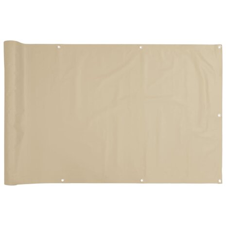 Balkonscherm Oxford textiel 75x400 cm beige 2