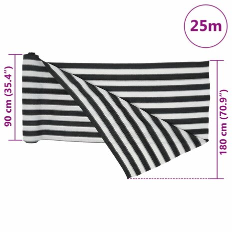 Privacynet 195 g/m² 1,8x25 m HDPE antracietkleurig en wit 8