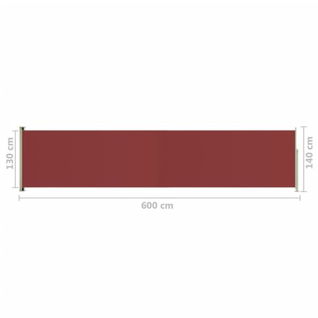 Tuinscherm uittrekbaar 140x600 cm rood 8