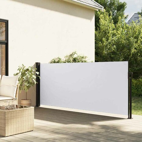 Windscherm uittrekbaar 117x300 cm wit 1
