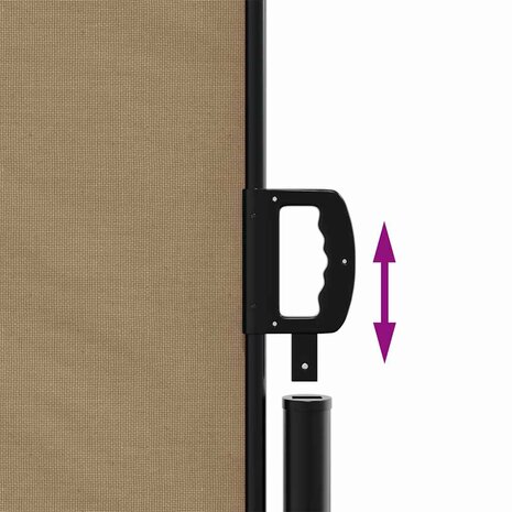Windscherm uittrekbaar 117x300 cm taupe 6