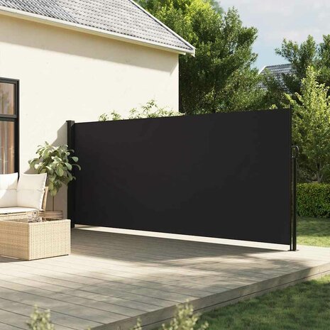 Windscherm uittrekbaar 160x300 cm zwart 1
