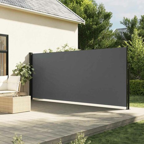 Windscherm uittrekbaar 160x300 cm antracietkleurig 1