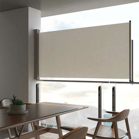 Tuinscherm uittrekbaar 120x300 cm crèmekleurig 1