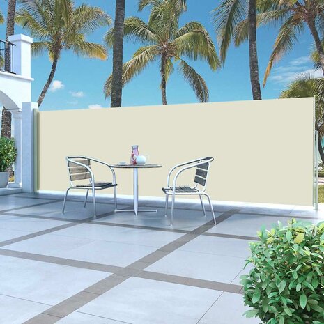 Windscherm uittrekbaar 160x500 cm crème 1