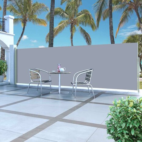 Windscherm uittrekbaar 160x500 cm grijs 1
