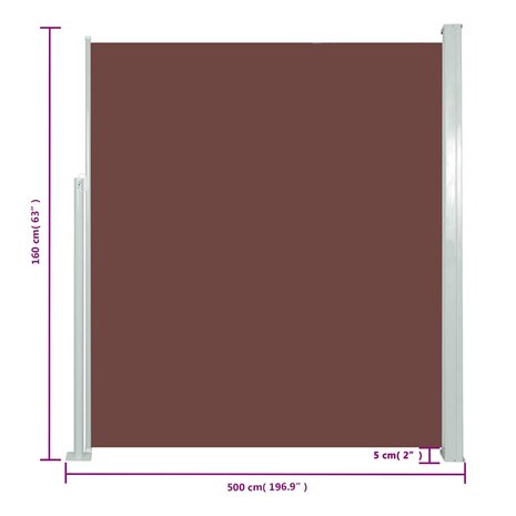Zijluifel uittrekbaar 160x500 cm bruin 7