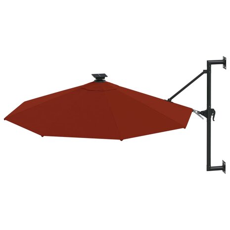 Wandparasol met LED&apos;s 300 cm terracottakleurig 3