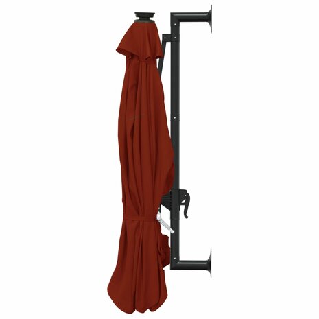 Wandparasol met LED&apos;s 300 cm terracottakleurig 5