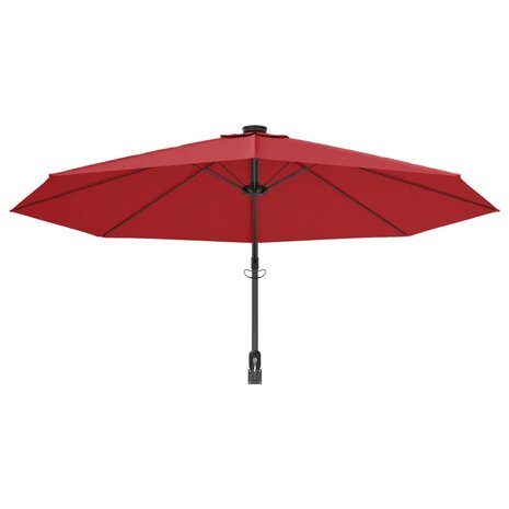 Wandparasol met LEDs 290 cm felrood 6
