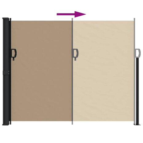 Windscherm intrekbaar 170x300 cm taupe 5