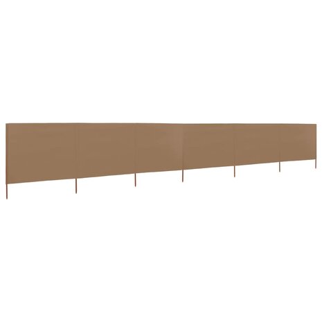 Windscherm 6-panelen 800x80 cm stof taupe 1